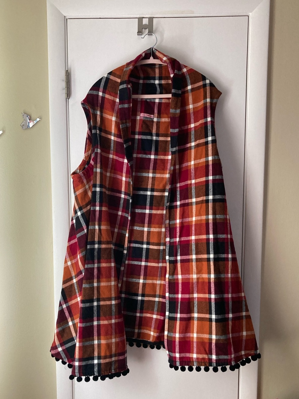 Hey Mavens Fall Flannel Cape Vest XS-2X